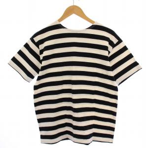 WAREHOUSE Tシャツ カットソー 半袖 クルーネック ボーダー柄 日本製 38 黒 白 /BM