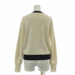 CABaN コットンカシミヤバイカラークルーネックカーディガン F アイボリー ネイビー