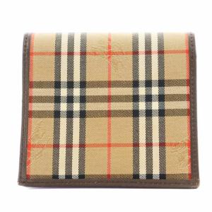 burberrys ヴィンテージ ノバチェック 二つ折り財布 ブラウン
