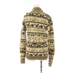 STELLA McCARTNEY カーディガン ニット フルジップ アシンメトリー ノルディック柄 40 茶 1577-343-5193