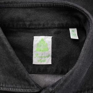 Finamore カジュアルシャツ 長袖 カッタウェイ 無地 M 黒 ブラック