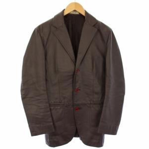 テーラードジャケット レザー 豚革 44 ブラウン /TK