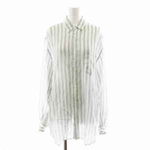 シャツ ブラウス 長袖 ストライプ柄 36 白 ホワイト S29DL0171 /AN35