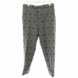 パンツ スラックス グレンチェック シルク混 絹 38 黒 ブラック 白 ホワイト 青 ブルー I16PAMAL26MUOTW781-CHB66