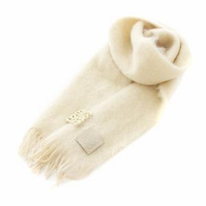 マフラー ストール アナグラム ブローチ付き モヘヤ ベージュ