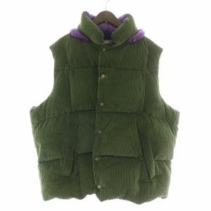 BEACON ダウンベスト コーデュロイ 2 カーキ パープル