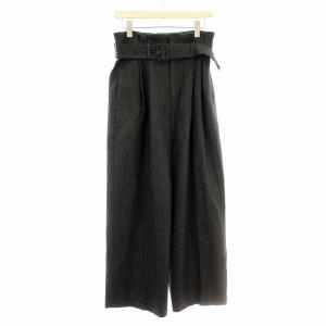 23AW tulip スラックス 23030922730030 ウール ワイドパンツ ハイウエスト ベルト付