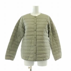 ウインドストッパーゼファーシェルカーディガン ダウンジャケット ノーカラー アウター M グレー NDW91861