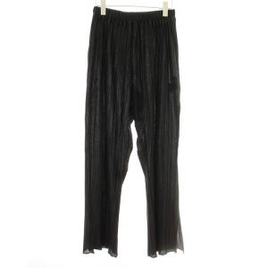 21SS プリーツリブパンツ 21S118-006 シアー 1 黒 ブラック /KU