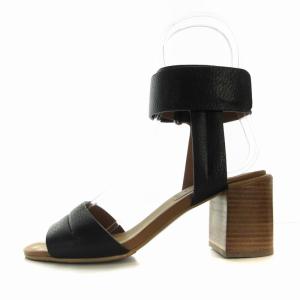 SEE BY CHLOE サンダル チャンキーヒール 35 22cm 黒 ブラック 茶 ブラウン /RO