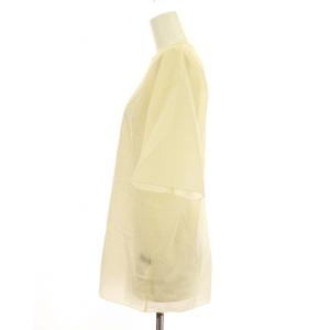 STUNNING LURE シアーTブラウス 111180092200 プルオーバー 五分袖 クルーネック ストレッチ M オフホワイト