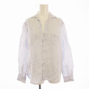 ロンハーマン Ron Herman シャツ ブラウス 麻 リネン 長袖 ストライプ XS 水色 ライトブルー