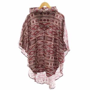 × ペンドルトン PENDLETON ポンチョ 総柄 麻 リネン S 赤 レッド WL1671220 /AN28