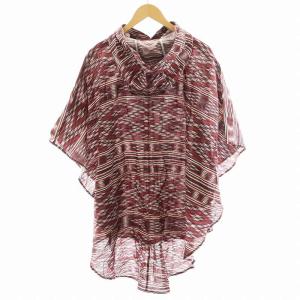 White Mountaineering × ペンドルトン PENDLETON ポンチョ 総柄 麻 リネン S 赤 レッド WL1671220 /AN28