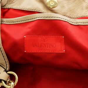 VALENTINO GARAVANI トートバッグ ハンドバッグ ショルダーバッグ 2way フラワー レザー ベージュ /AN3