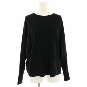 23AW ヴィスコースストレッチドルマンニット セーター クルーネック 長袖 38 黒 ブラック KRWOSA0250