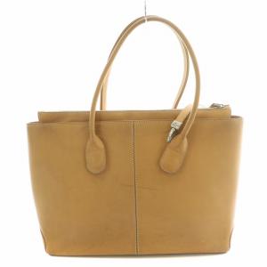 TOD'S 2WAY トートバッグ ハンドバッグ ショルダーバッグ レザー ロゴ 茶 ブラウン /BB