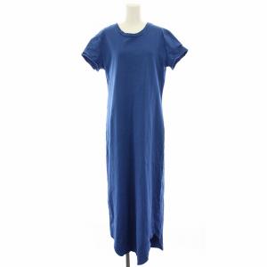 ワンピース ロング 半袖 M 青 ブルー /YT