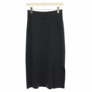 22AW デネブローレル DENEB LAUREL ニットスカート ロング タイト リブ編み 38 グレー