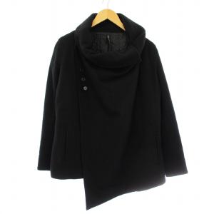ウールコート 中わた デザイン 1 黒 ブラック /KU
