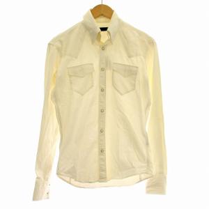 ストレッチ ウエスタンシャツ 長袖 2 オフホワイト 白 /G