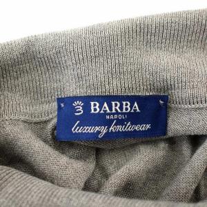 BARBA ニット ポロシャツ シルク 半袖 46 グレー /G