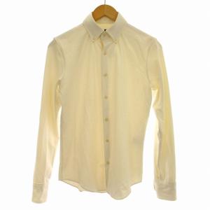 ストレッチ シャツ ボタンダウン ワイシャツ 長袖 3 オフホワイト 白 /G