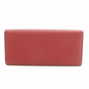 TOD'S 長財布 ロングウォレット 二つ折り ロゴ レザー 赤 レッド /BB