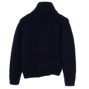 ROBERTO COLLINA シップス SHIPS ニット カーディガン 長袖 厚手 ハイネック ウール 46 ネイビー /BM