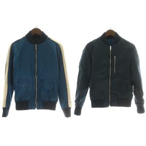 SKA-JACKET スカジャケット スカジャン ブルゾン アウター リバーシブル ジップアップ 2 紺