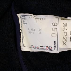 sacai ウール2Bニットジャケット リネン 2 ネイビー 10-00056M /BM