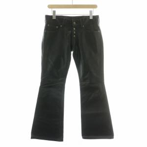 フレアパンツ レザー S ブラック