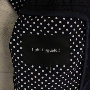 1PIU1UGUALE3 new wave jacket テーラードジャケット 背抜き シングル 2B デニム 3 インディゴ MRB045