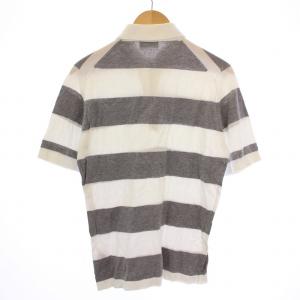 JOHN SMEDLEY TOMORROWLAND別注 ニット ポロシャツ 半袖 ボーダー柄 M 白 グレー /BM