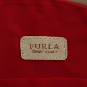 FURLA ハンドバッグ リボン レザー 白 ホワイト /AN5