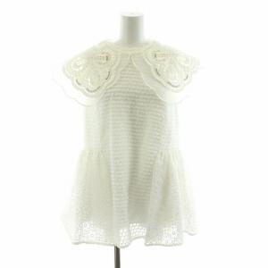 ノースリーブシャツ ブラウス レース 付け襟付き 0 ホワイト 22G301 /NQ