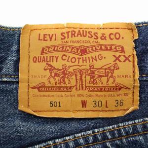 Levi's 94年製 デニムパンツ 501 555 USA製 バレンシア工場 ビッグE 赤耳