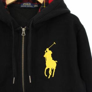 POLO RALPH LAUREN パーカー ジップアップ ビッグポニー 裏起毛 S 黒 710585962005 /TK