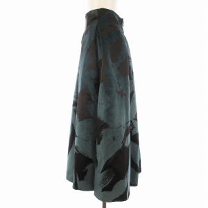 FRAY I.D フロッキーフレアスカート ロング 総柄 0 緑 グリーン FWFS184507 /EE