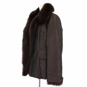 Leilian ダウンジャケット フォックスファー アウター 9 茶 LN-18755 /TK