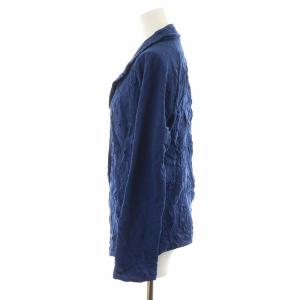 HIROKO KOSHINO TRUNK テーラードジャケット シングル しわ加工 38 青 ブルー RSTHC-37330 /AN15