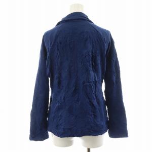 HIROKO KOSHINO TRUNK テーラードジャケット シングル しわ加工 38 青 ブルー RSTHC-37330 /AN15