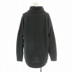 Leilian ニット セーター 長袖 タートルネック 無地 ウール混 9 チャコールグレー /BB