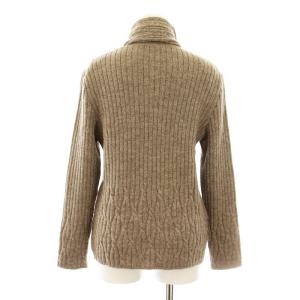 Leilian 0190401 ニット セーター 長袖 タートルネック アルパカ ウール混 ミンクファーマフラー付き 11