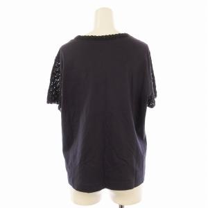 Leilian カットソー Tシャツ 半袖 レース 大きいサイズ 13+ 紺 ネイビー IS-1604610 /EE
