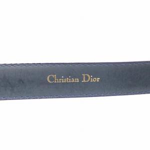 Christian Dior ベルト ハトメ ゴールド金具 レザー 紺 ネイビー /AN1 OH