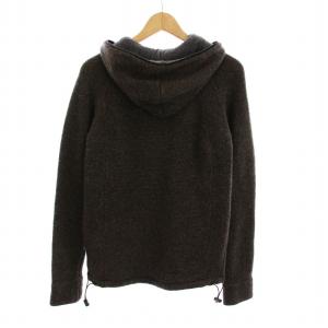 BURBERRY BLACK LABEL ニット パーカー ジップアップ 長袖 3 茶色 BMT42-309-58 /YM