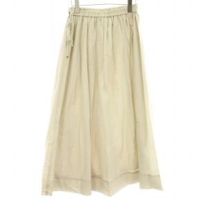BABYLONE ナイロンギャザースカート 2310010613 フレア ロング マキシ F ライトグレー /KU