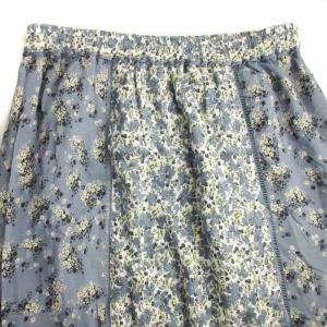 SLOBE IENA タグ付き 21SS DEVEAUX マルチパターンSK スカート マキシ ロング 花柄 36 青 ブルー
