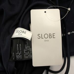 SLOBE IENA 22AW SPLASHボーダー スカート ロング フレアスカート F ネイビー 紺 /G